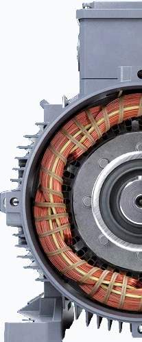 Demi-moteur électrique ouvert sur le bobinage