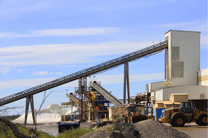 Motoréducteur électrique sur un convoyeur dans le secteur agricole